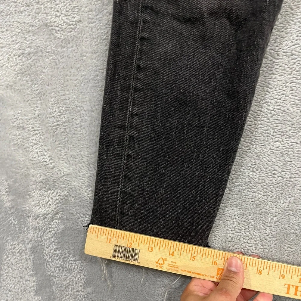 Levis Premium Jeans Women 24 Button Fly Raw Hem Ankle Grunge Goth Y2K Streetwear